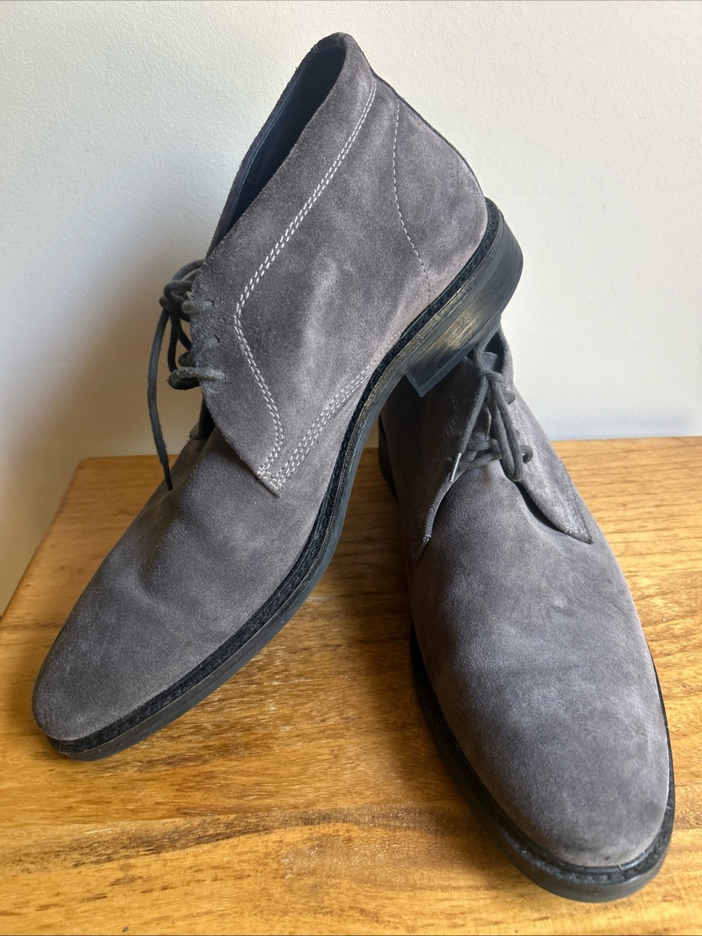Alfani Gray Mens Suede Chukka Boots - Lace-Up Mens Sz 13